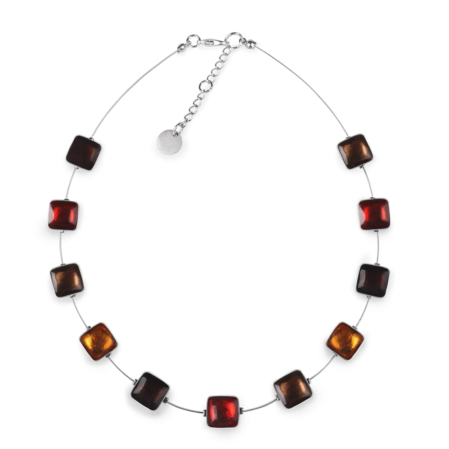 Chilli Aluminium Squares Shiny Necklace | The Jewellery Stop