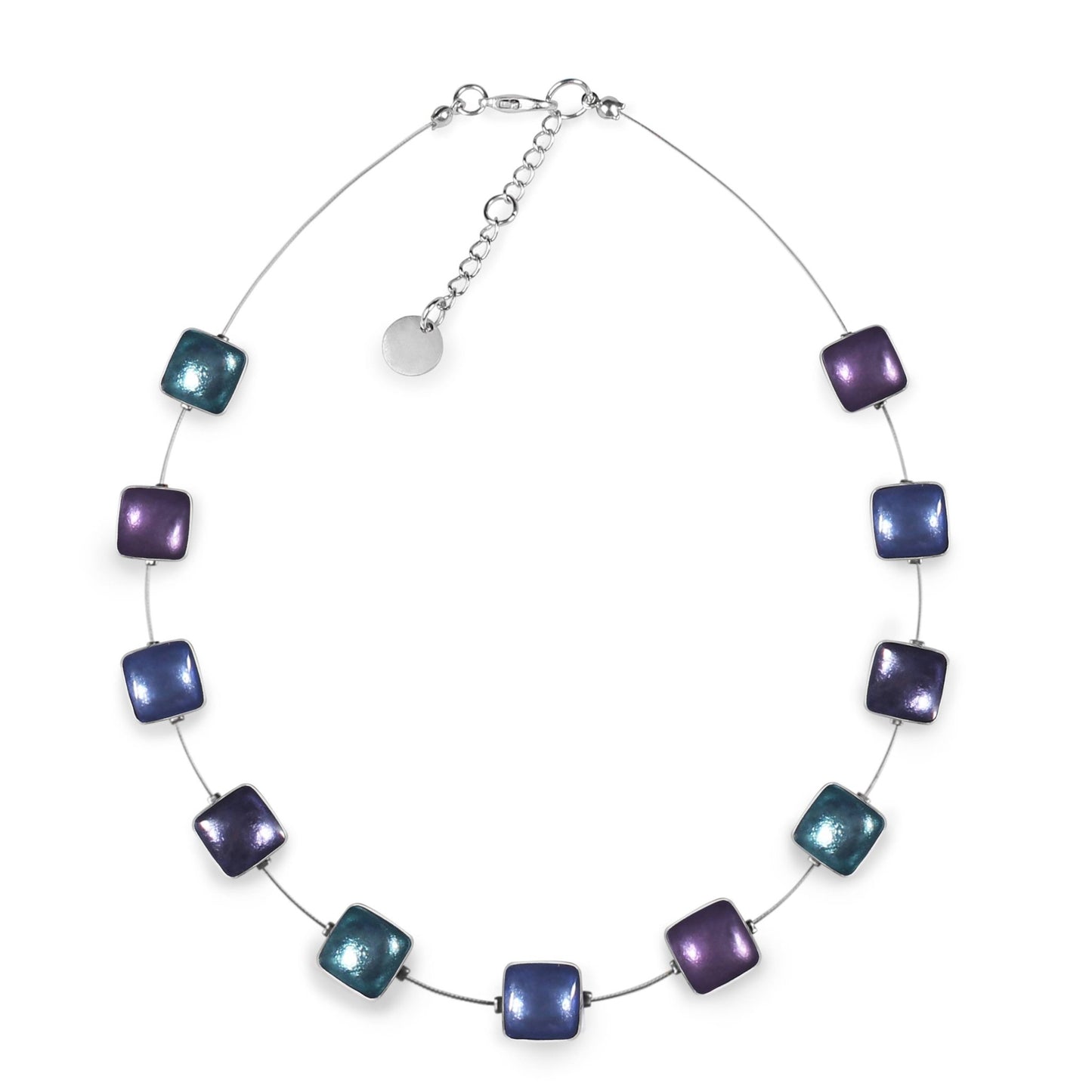 Lupin Aluminium Squares Shiny Necklace | The Jewellery Stop