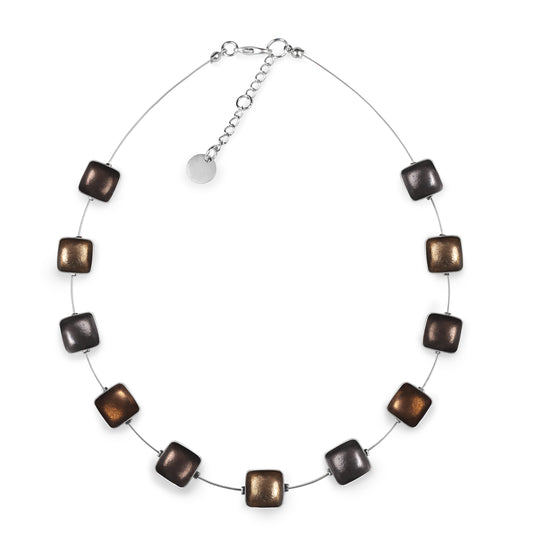 Metallics Aluminium Squares Shiny Necklace