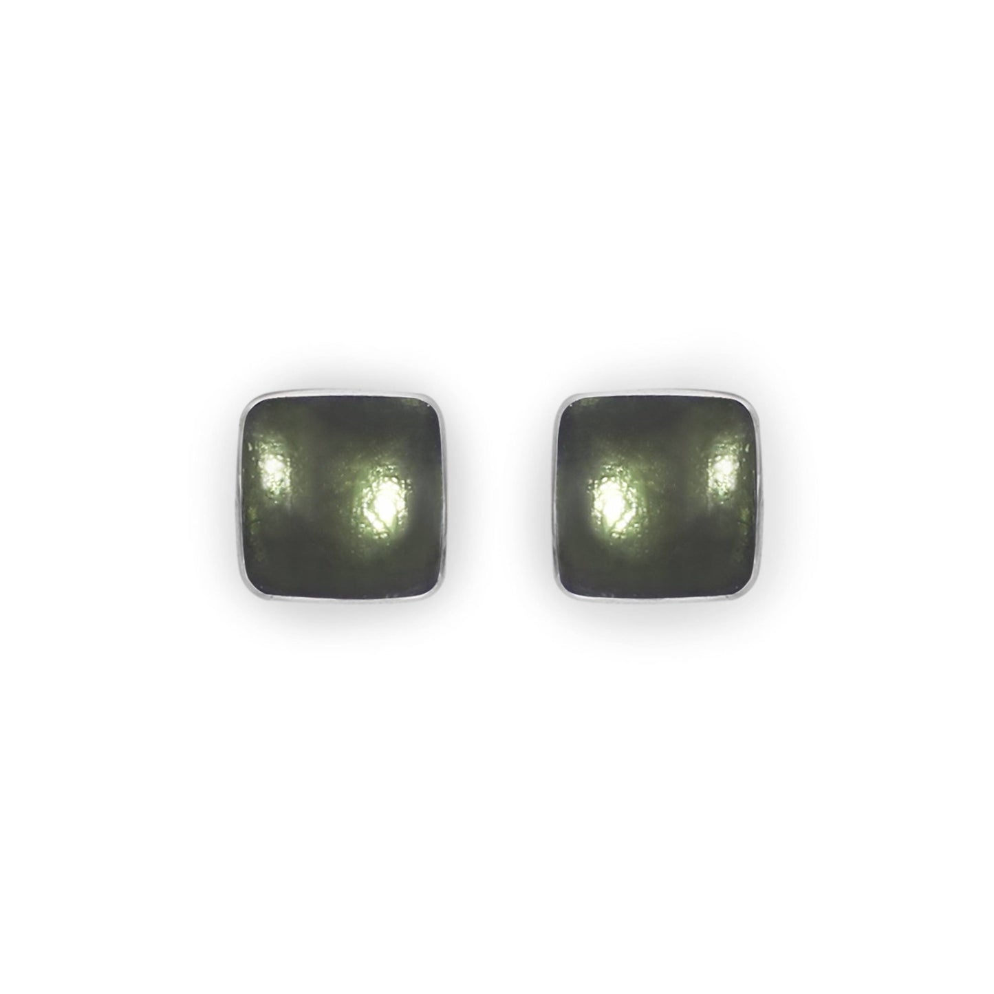Everglade Aluminium Squares Shiny Stud Earrings | The Jewellery Stop
