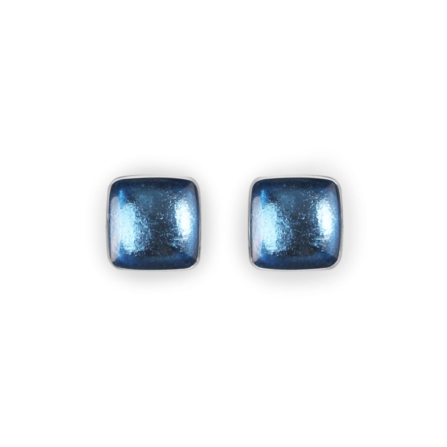 Ice Aluminium Squares Shiny Stud Earrings | The Jewellery Stop