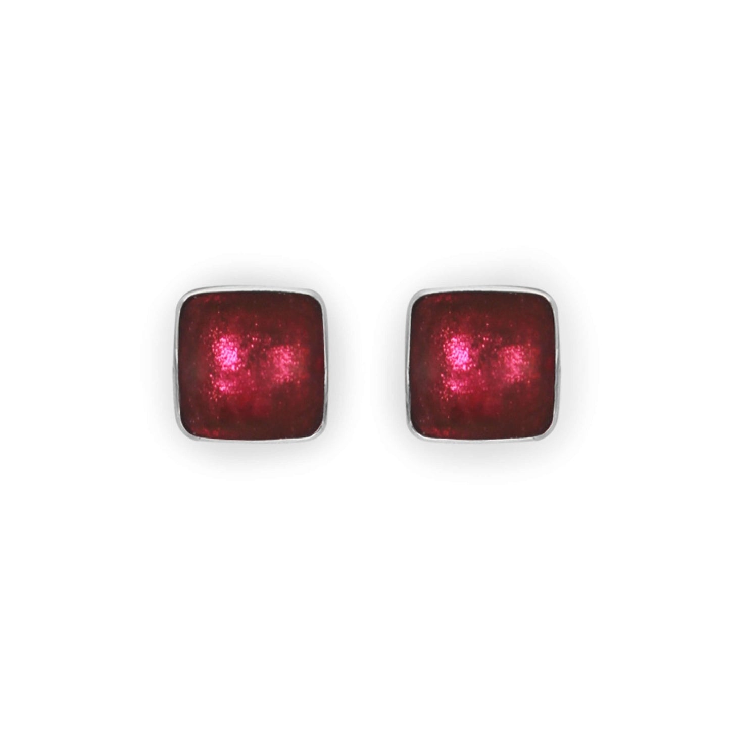 Latino Aluminium Squares Shiny Stud Earrings | The Jewellery Stop