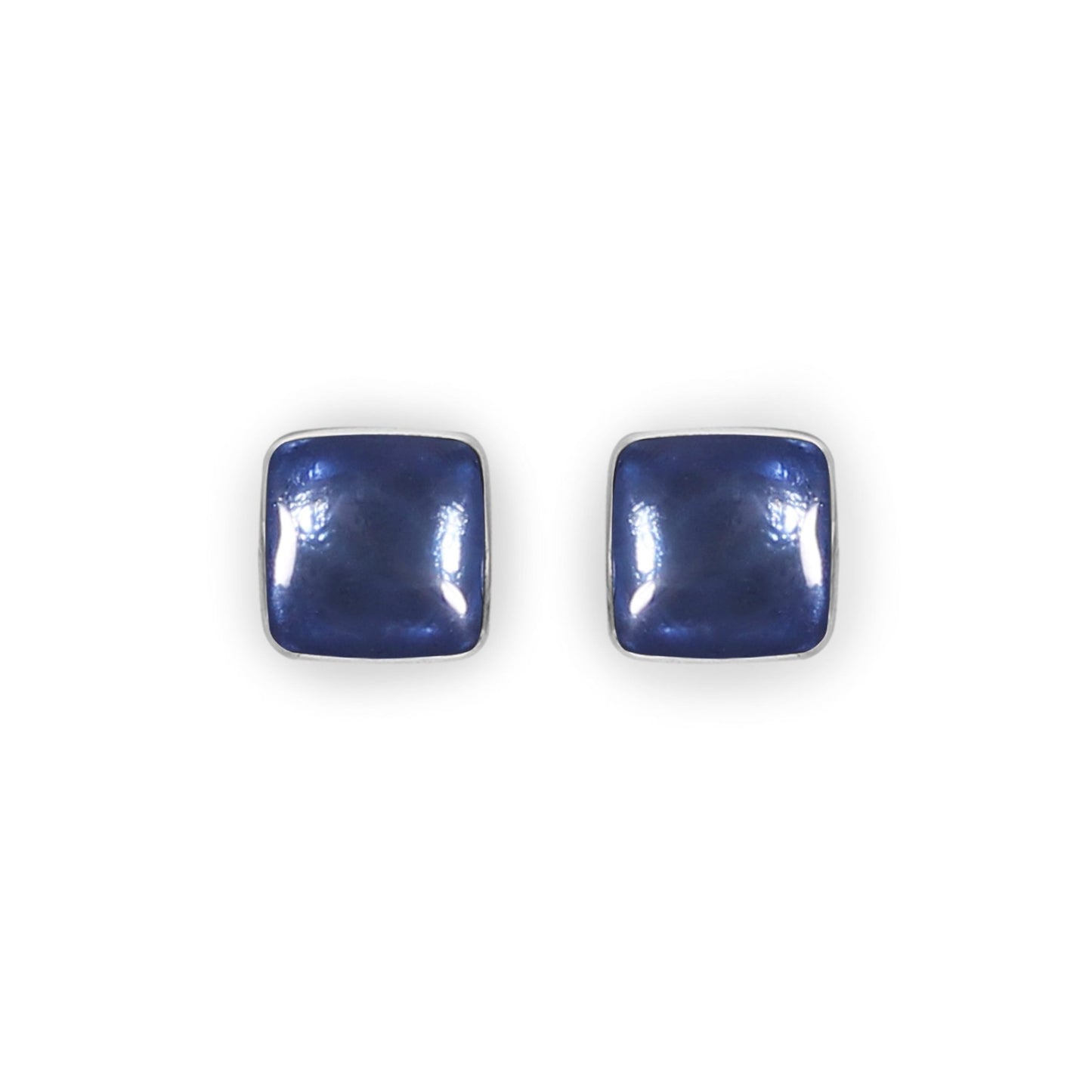 Lupin Aluminium Squares Shiny Stud Earrings | The Jewellery Stop