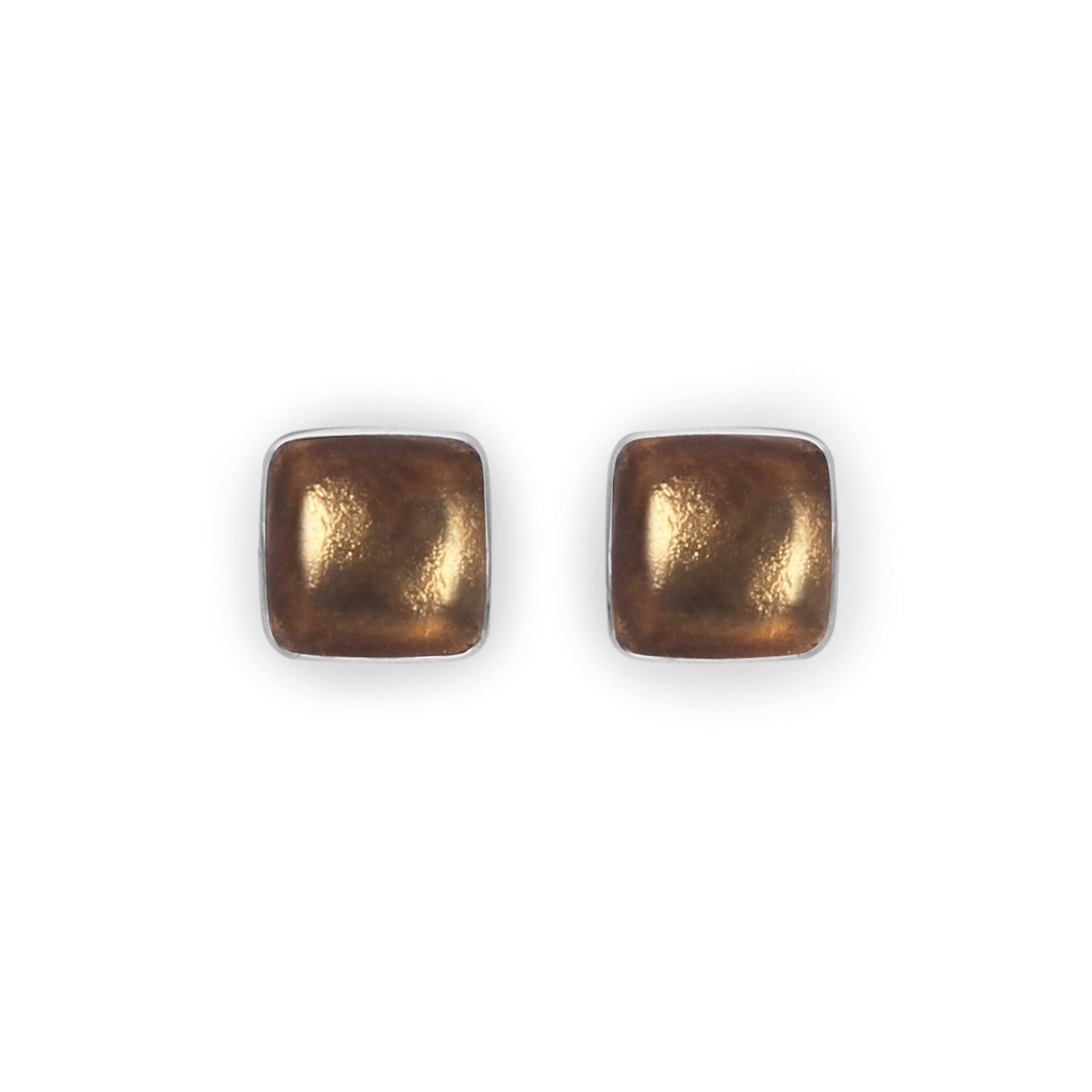 Metallics Aluminium Squares Shiny Stud Earrings | The Jewellery Stop