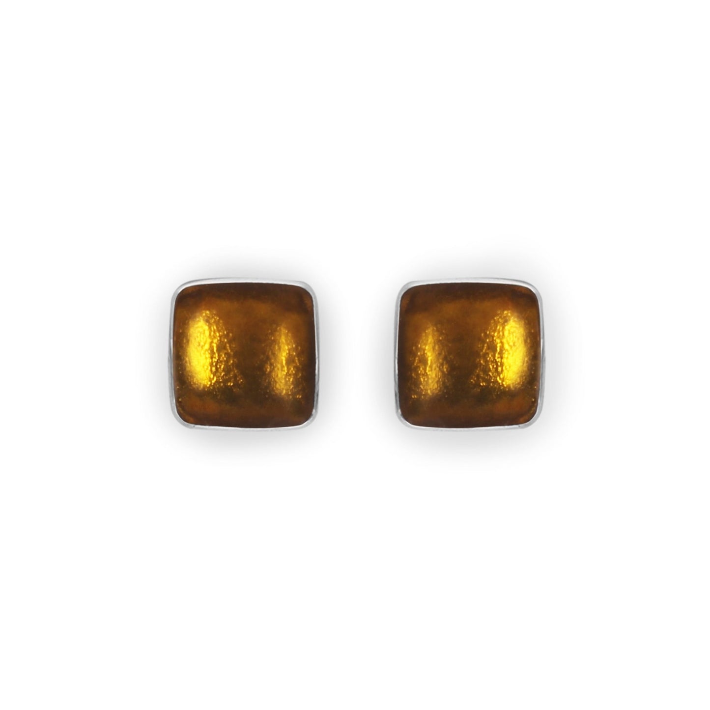 Palomino Aluminium Squares Shiny Stud Earrings | The Jewellery Stop