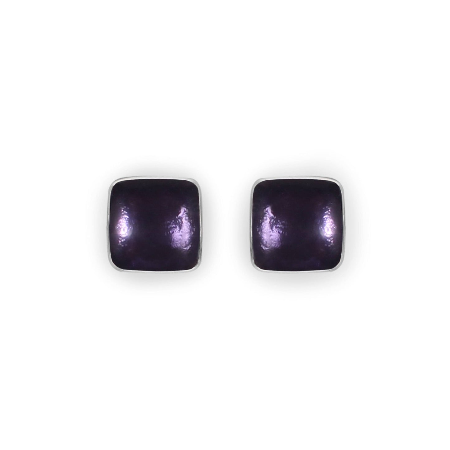 Sherbet Aluminium Squares Shiny Stud Earrings | The Jewellery Stop