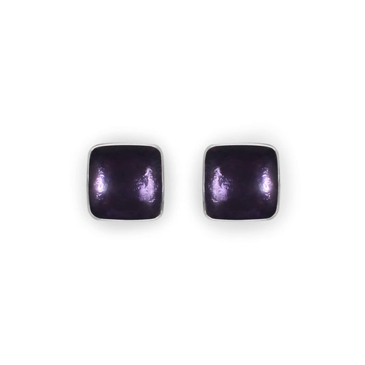 Sherbet Aluminium Squares Shiny Stud Earrings | The Jewellery Stop