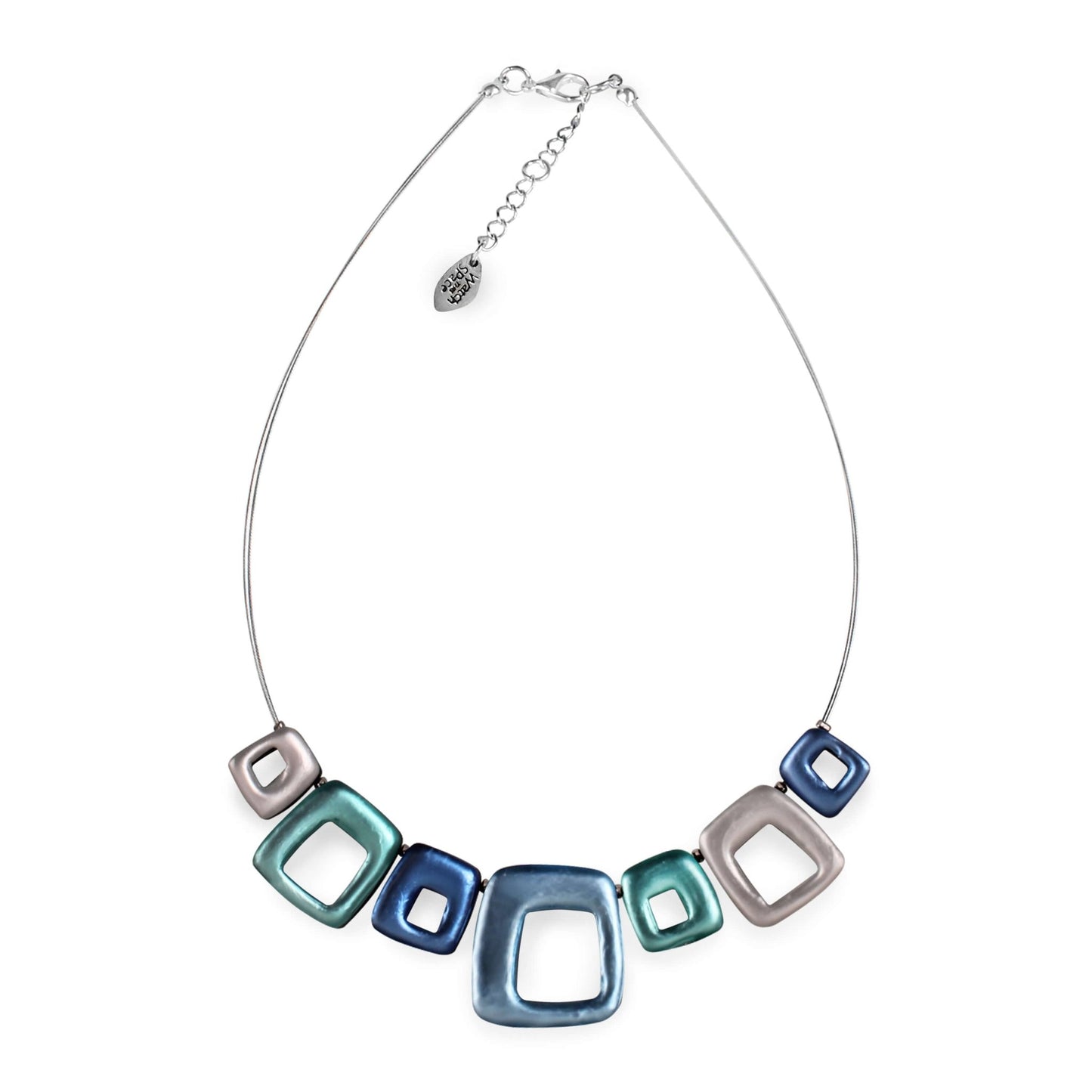 Arctic Hollow Squares Matte Necklace | The Jewellery Stop