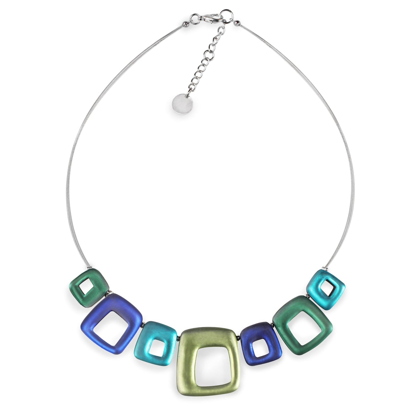 Everglade Hollow Squares Matte Necklace | The Jewellery Stop