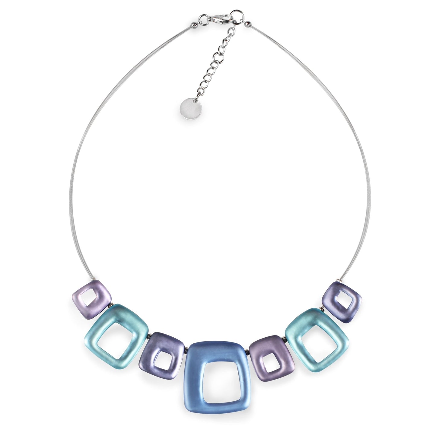 Lupin Hollow Squares Matte Necklace | The Jewellery Stop