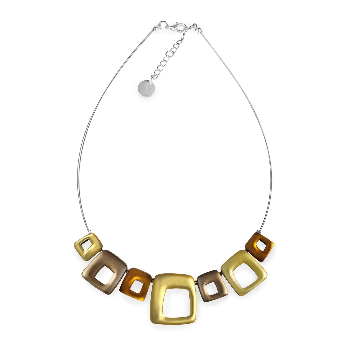 Palomino Hollow Squares Matte Necklace | The Jewellery Stop