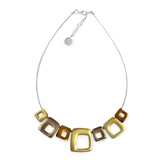 Palomino Hollow Squares Matte Necklace | The Jewellery Stop