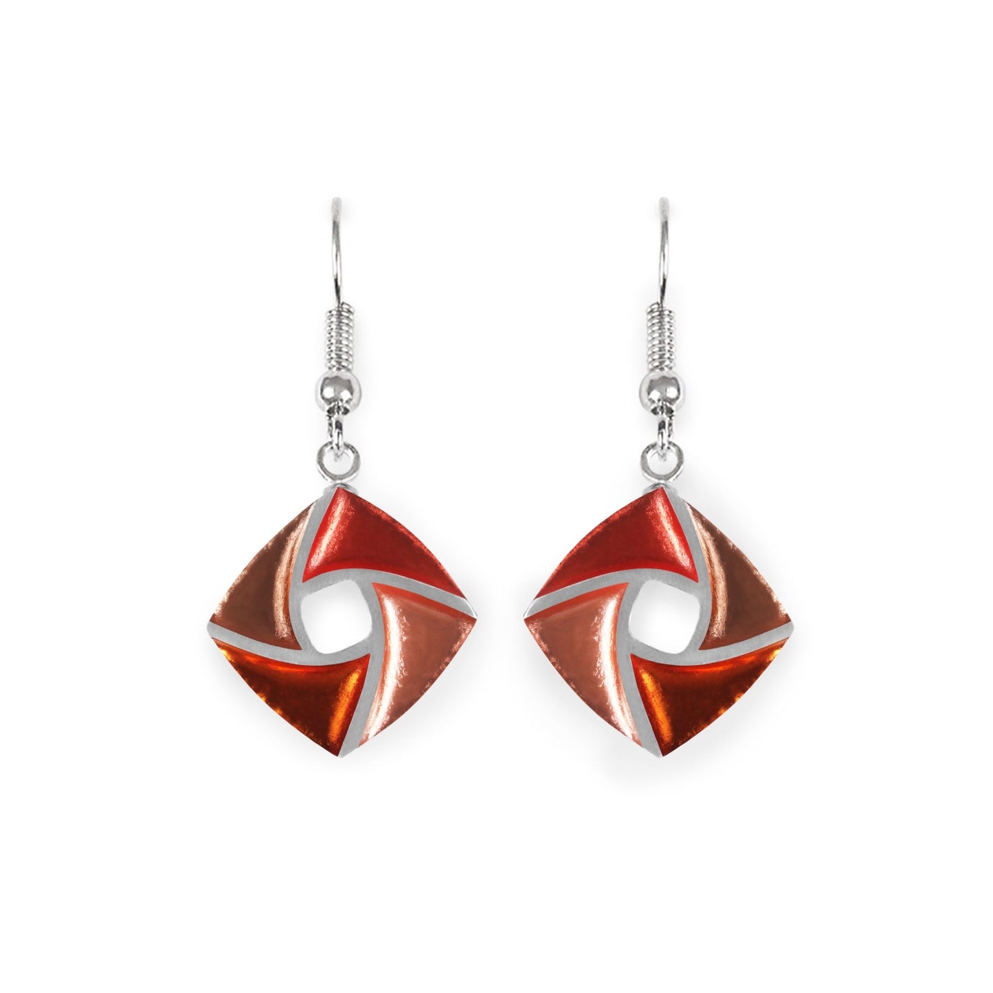 Peach Kite Shiny Small Fish Hook Earrings | The Jewellery Stop