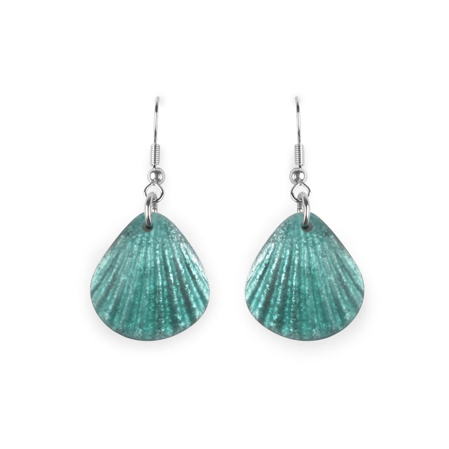 Mint Scallop Matte Small Fish Hook Earrings | The Jewellery Stop