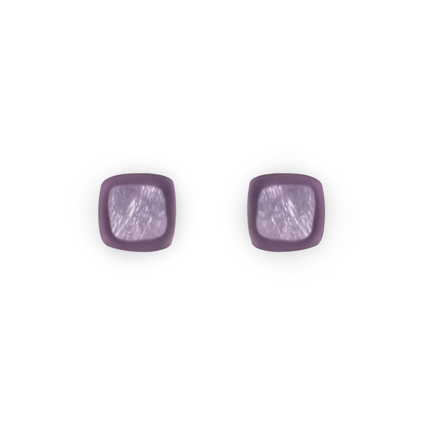 Lilac Abstract Squares Matte Stud Earrings | The Jewellery Stop