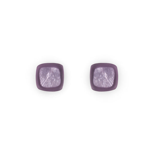 Lilac Abstract Squares Matte Stud Earrings | The Jewellery Stop
