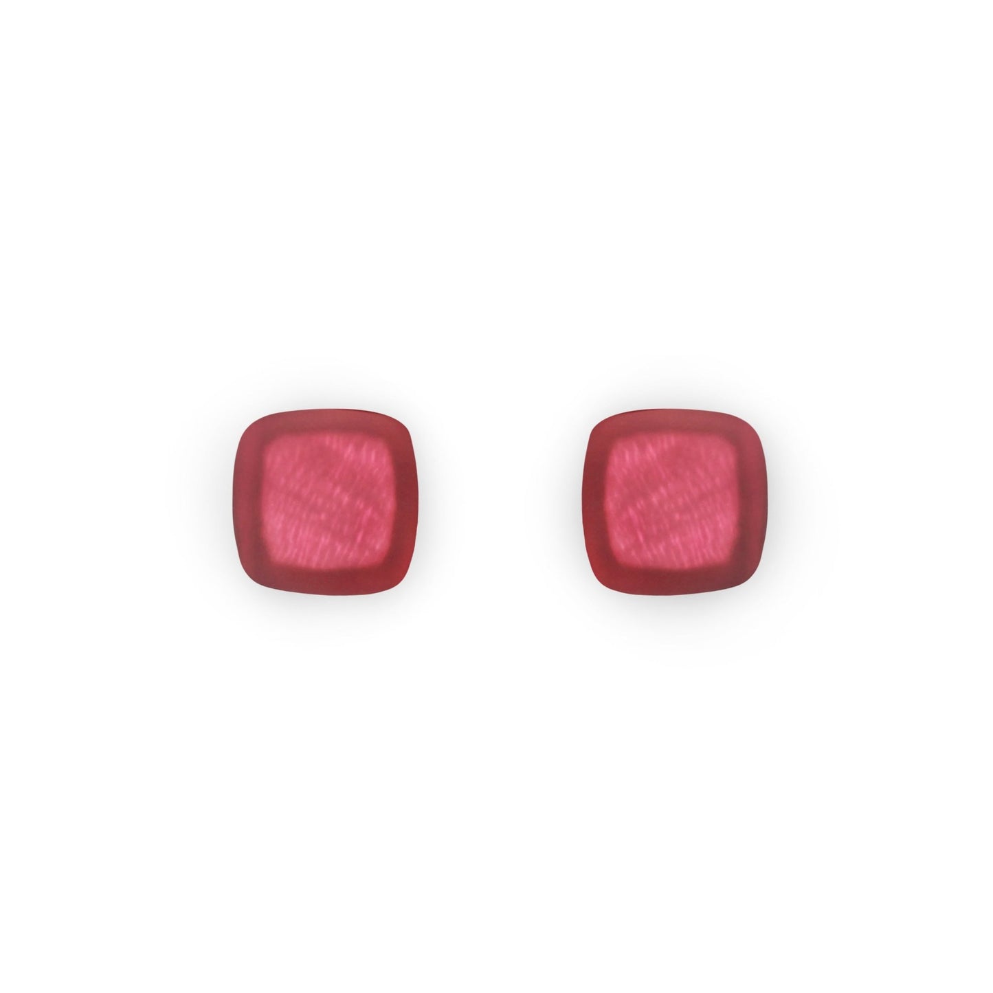 Pink Abstract Squares Matte Stud Earrings | The Jewellery Stop