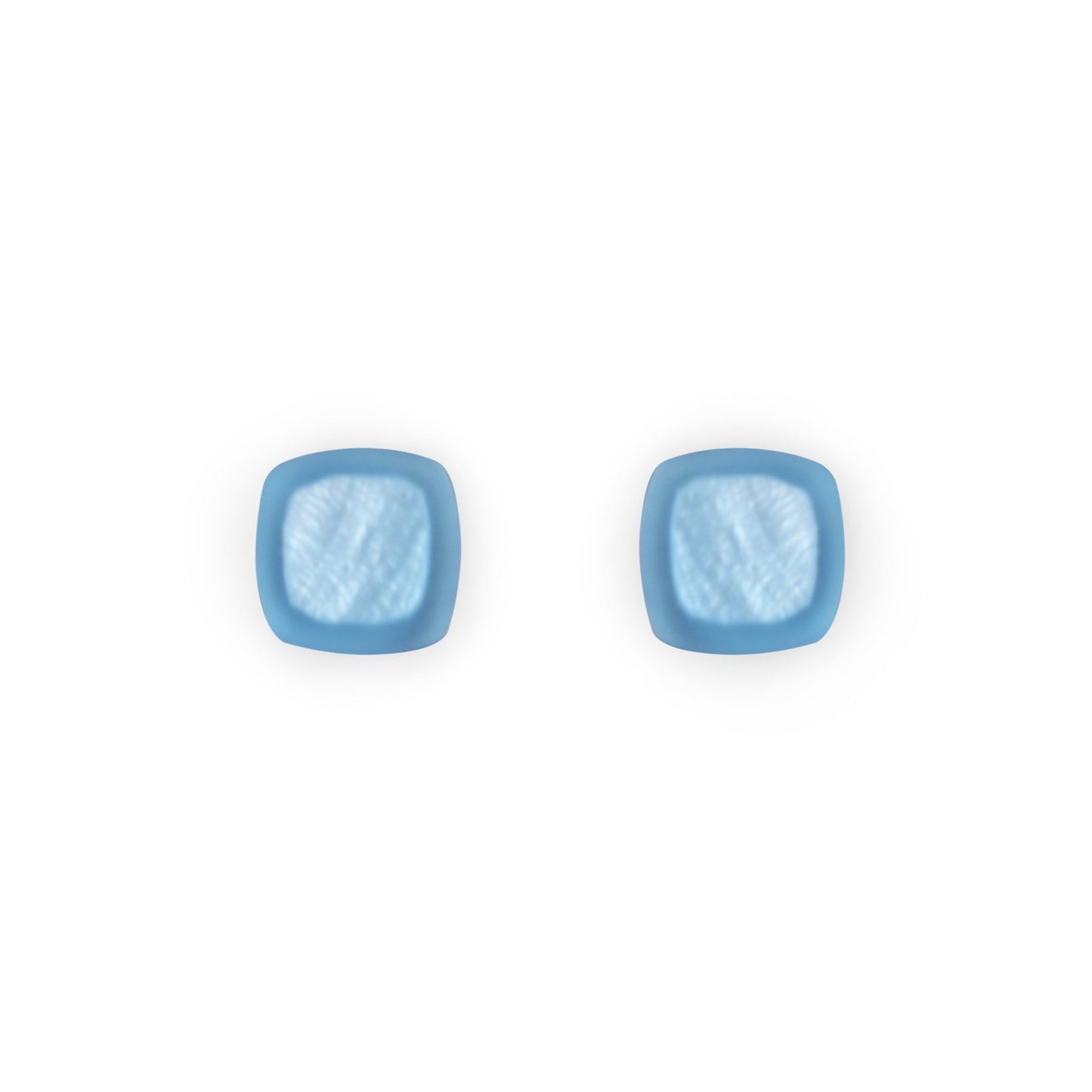 Sky Abstract Squares Matte Stud Earrings | The Jewellery Stop