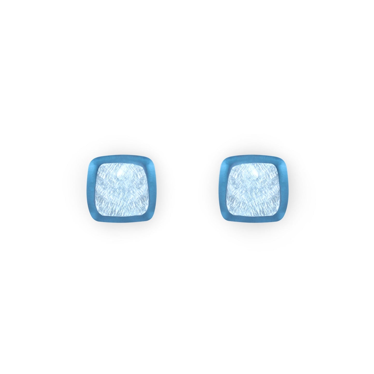 Pacific Abstract Squares Shiny Stud Earrings | The Jewellery Stop