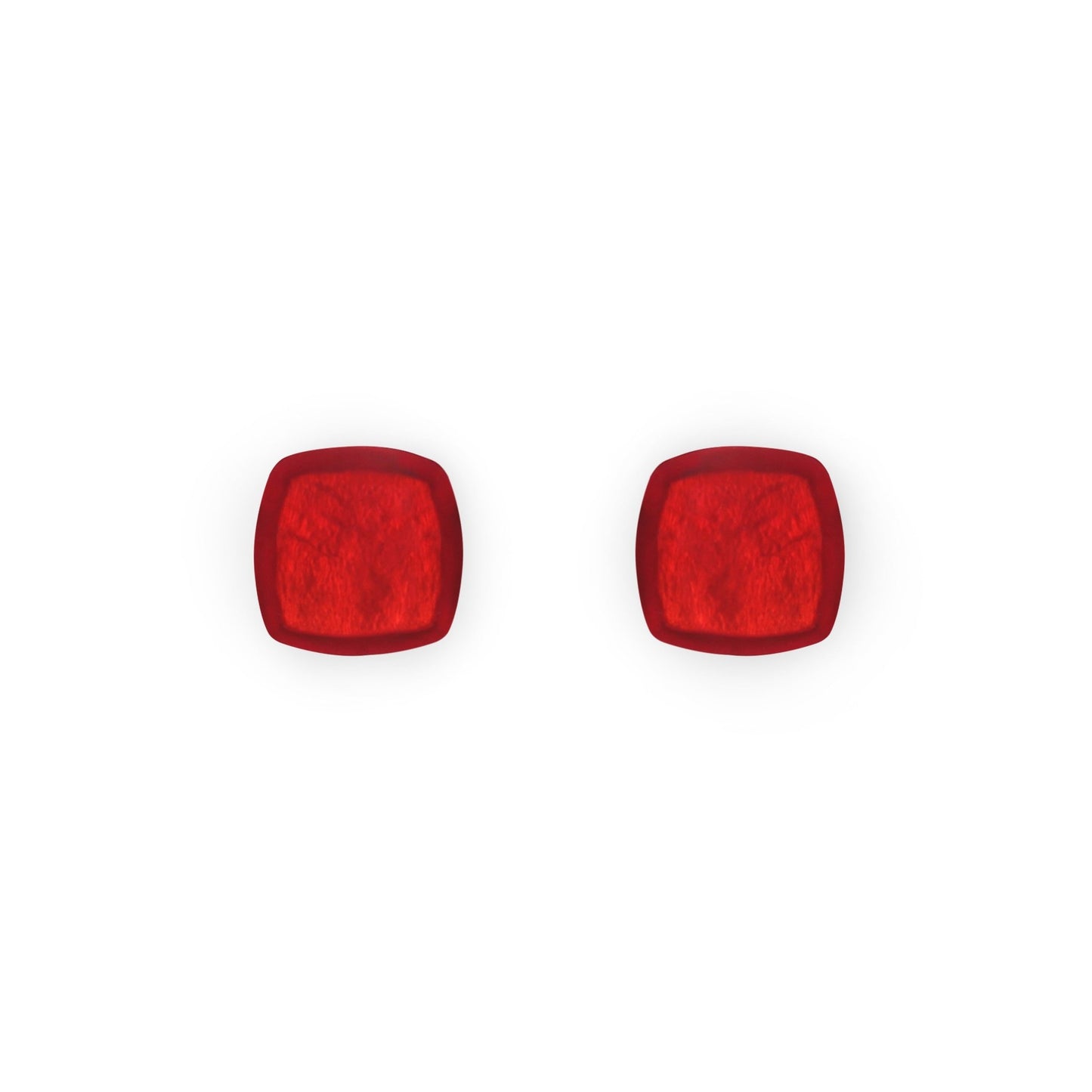 Rainbow Abstract Squares Shiny Stud Earrings | The Jewellery Stop