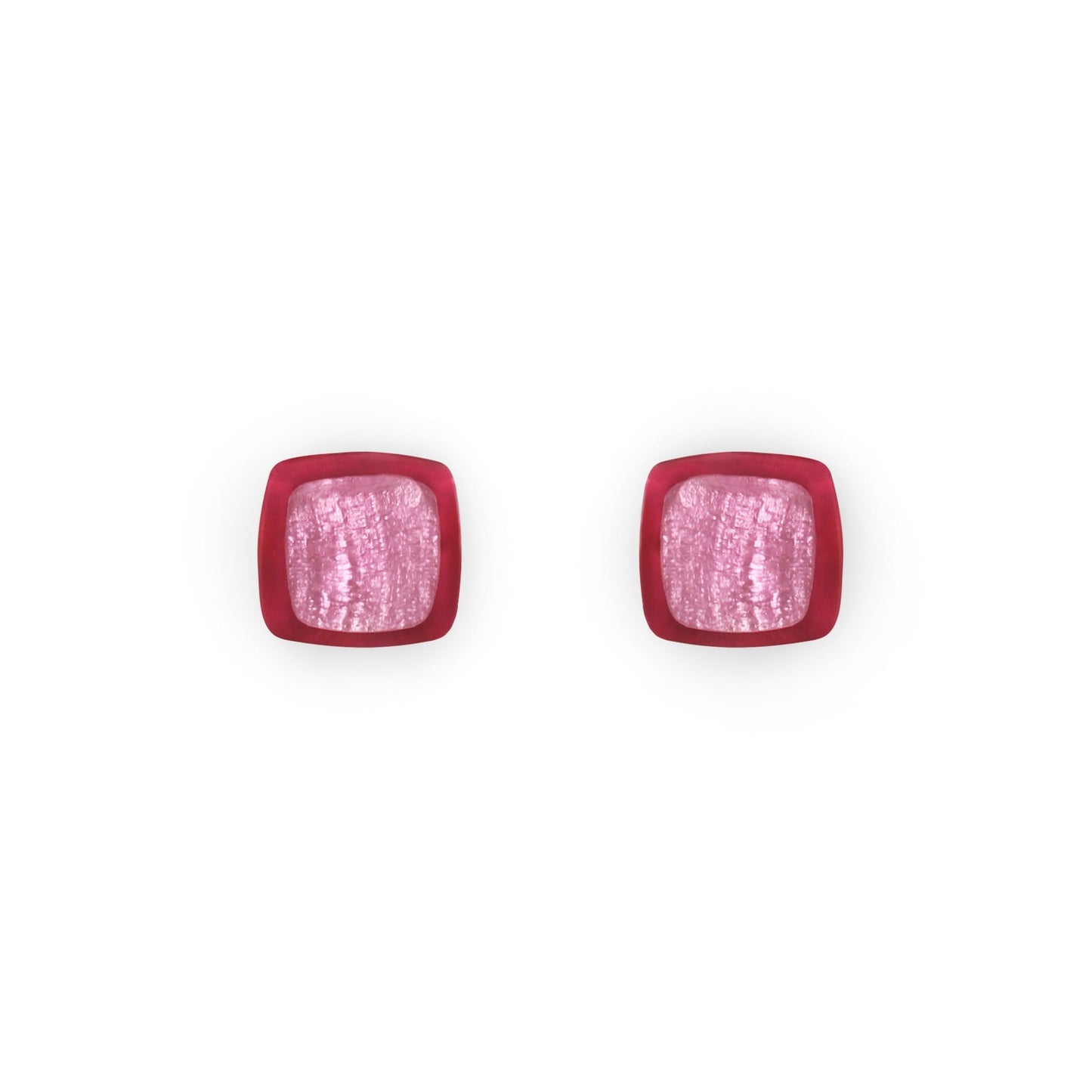 Sherbet Abstract Squares Shiny Stud Earrings | The Jewellery Stop