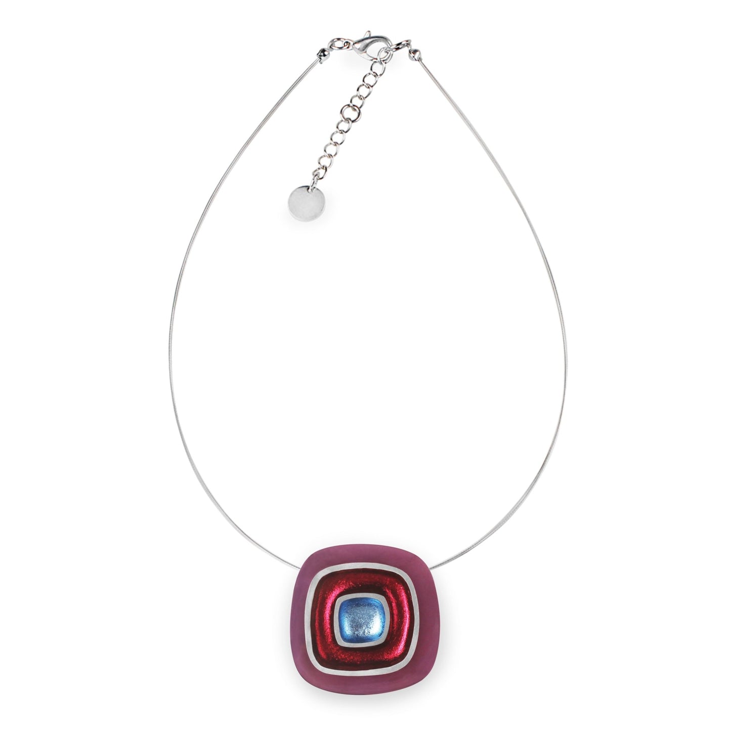Rainbow Abstract Squares Shiny Pendant | The Jewellery Stop