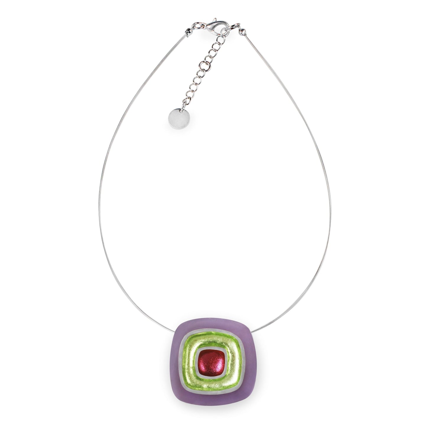Sherbet Abstract Squares Shiny Pendant | The Jewellery Stop
