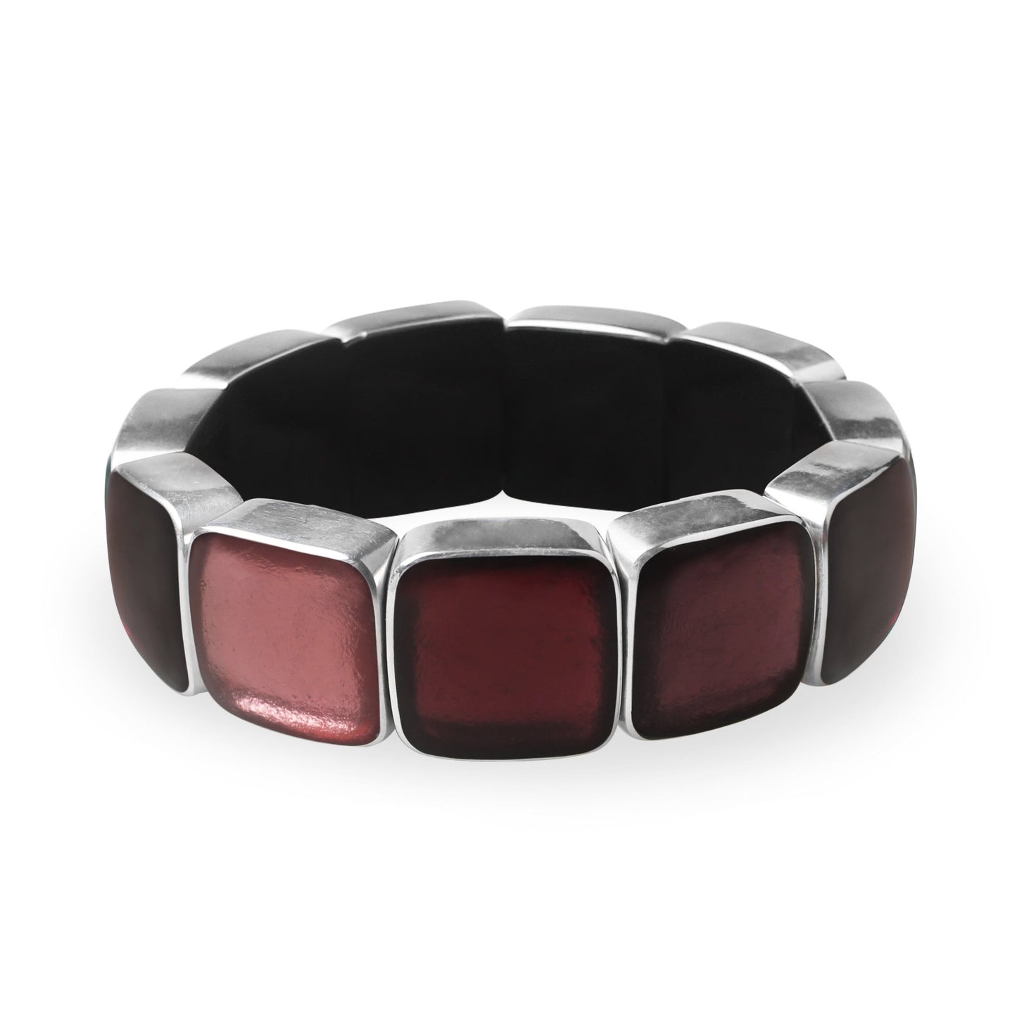 Cassis Aluminium Squares Shiny Bangle | The Jewellery Stop