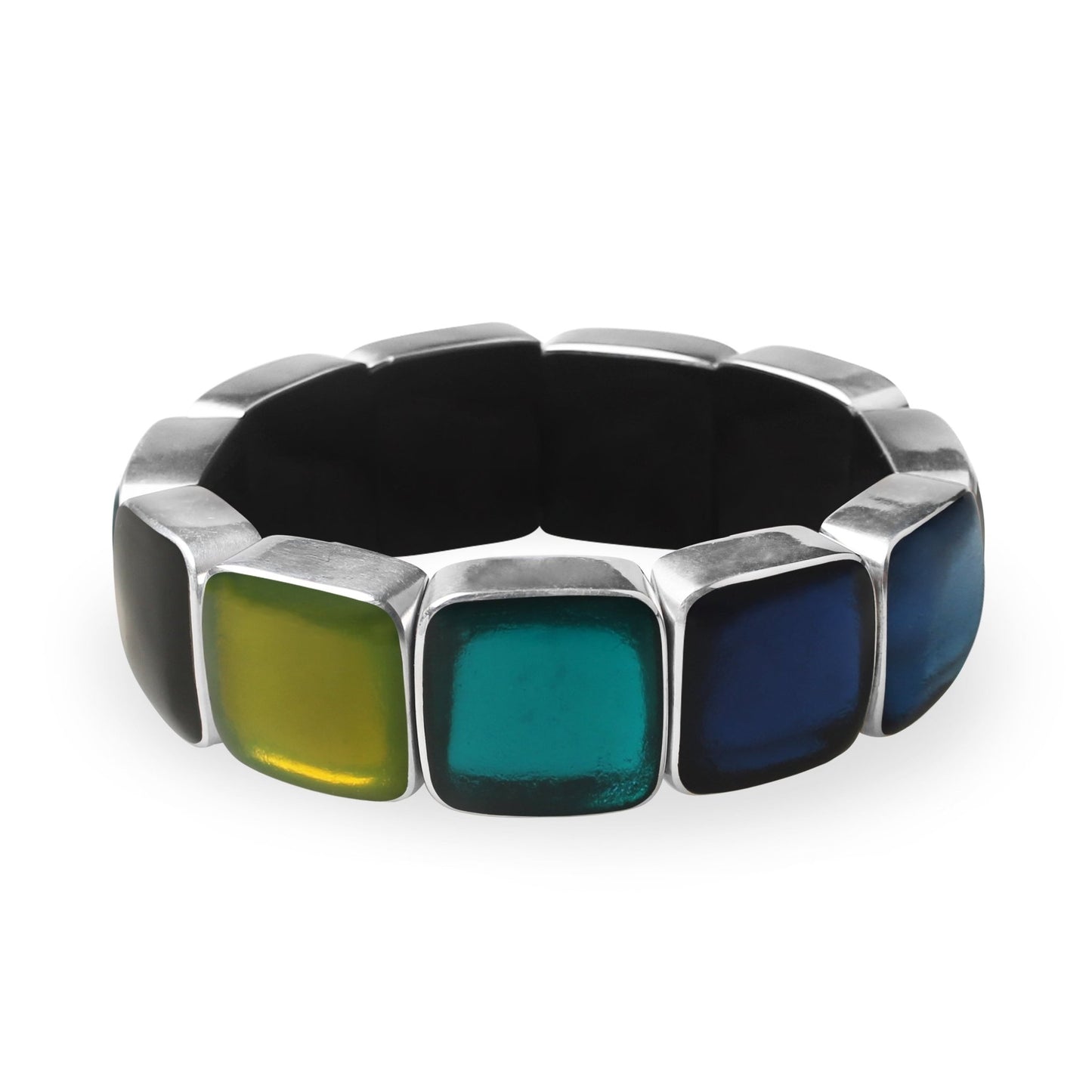 Rainbow Aluminium Squares Shiny Bangle | The Jewellery Stop