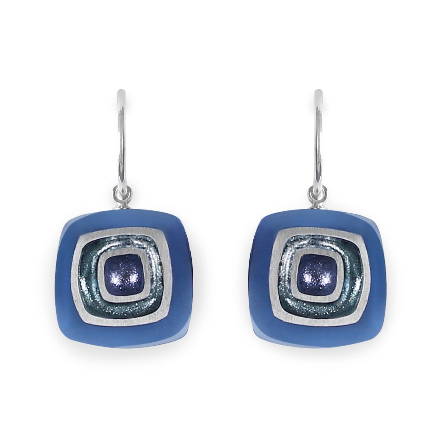 Lupin Abstract Squares Shiny Creole Earrings | The Jewellery Stop