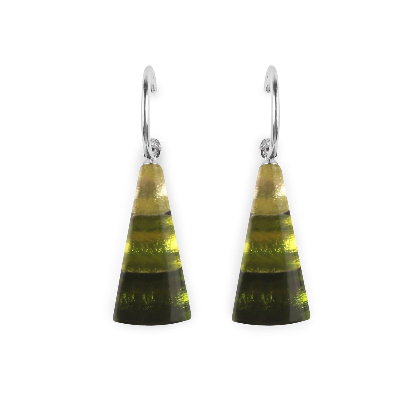 Citrus Deco Triangle Shiny Creole Earrings | The Jewellery Stop