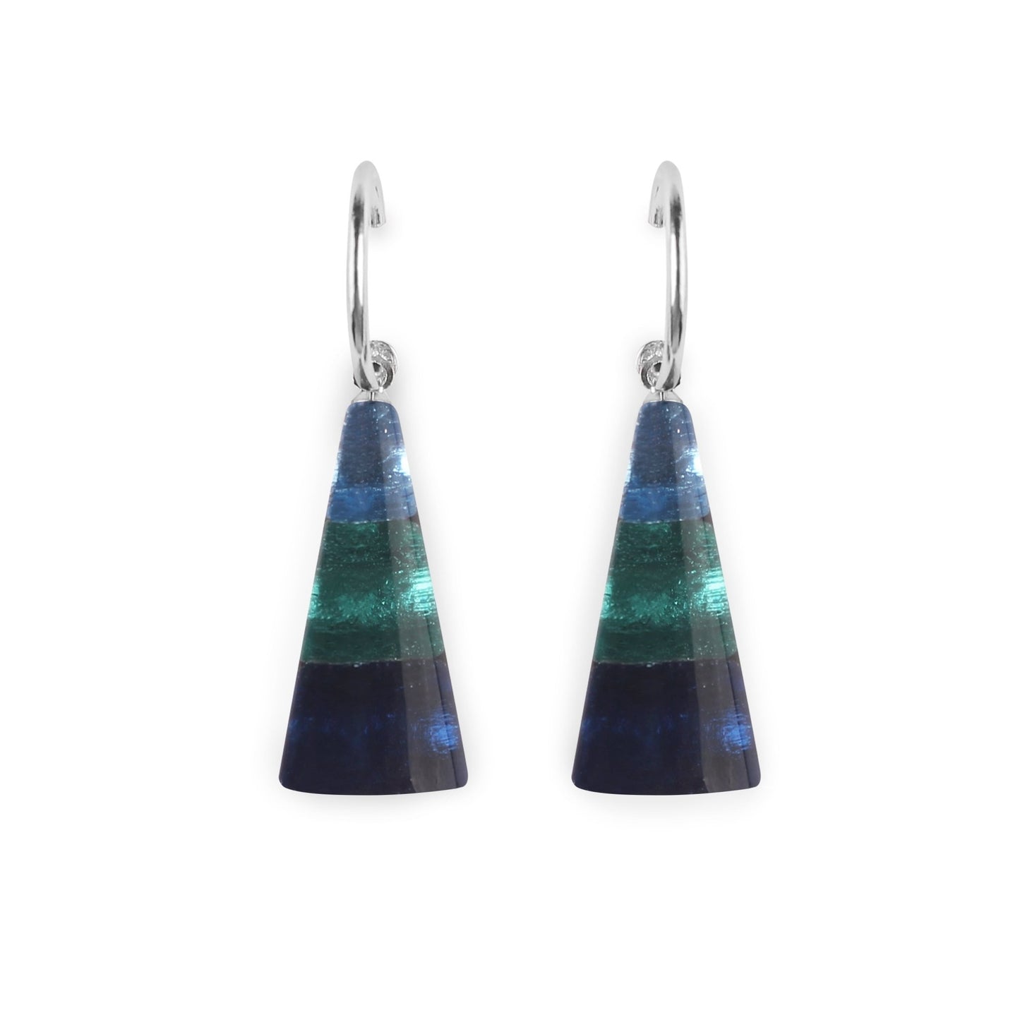 Pacific Deco Triangle Shiny Creole Earrings | The Jewellery Stop