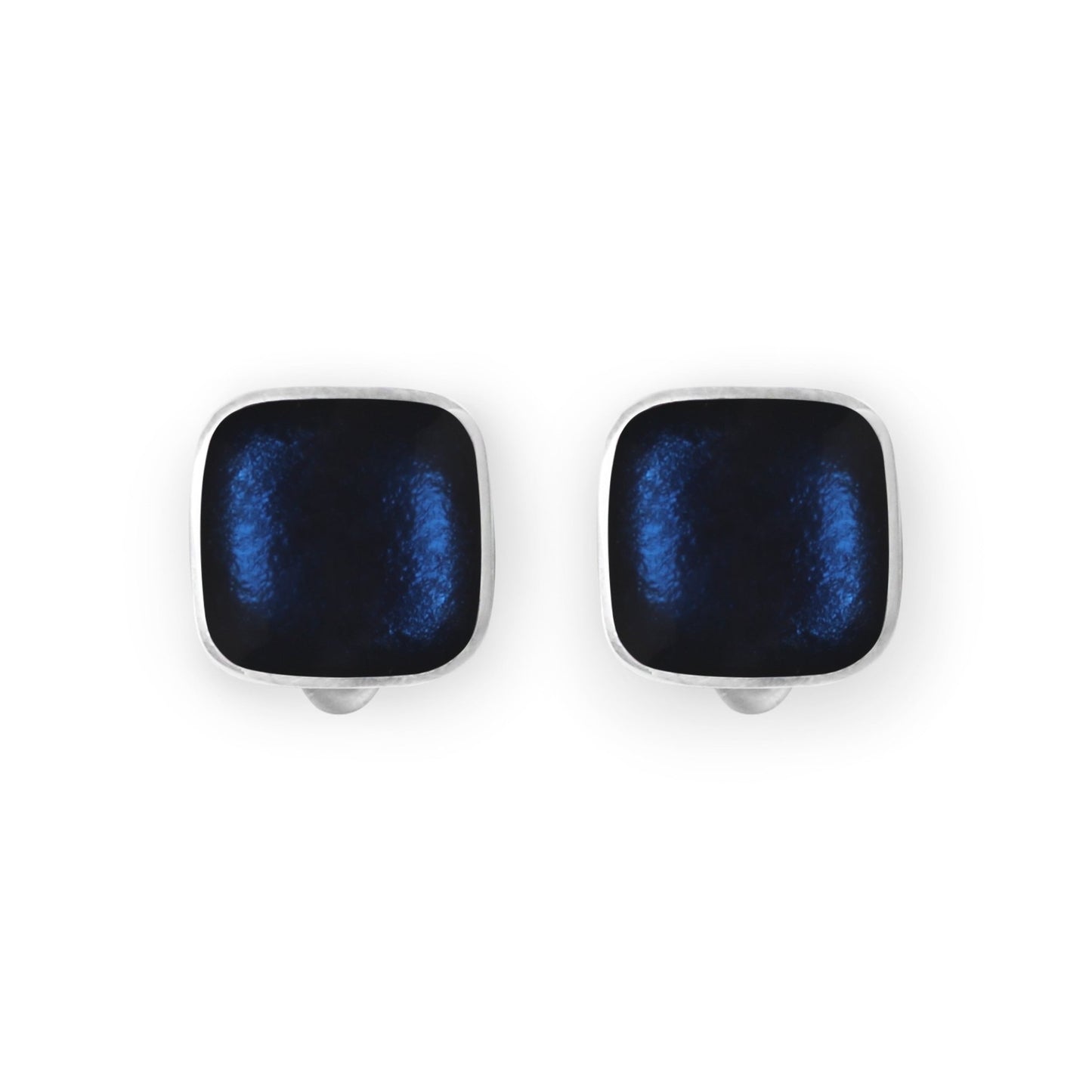 Pacific Aluminium Squares Shiny Clip Earrings | The Jewellery Stop