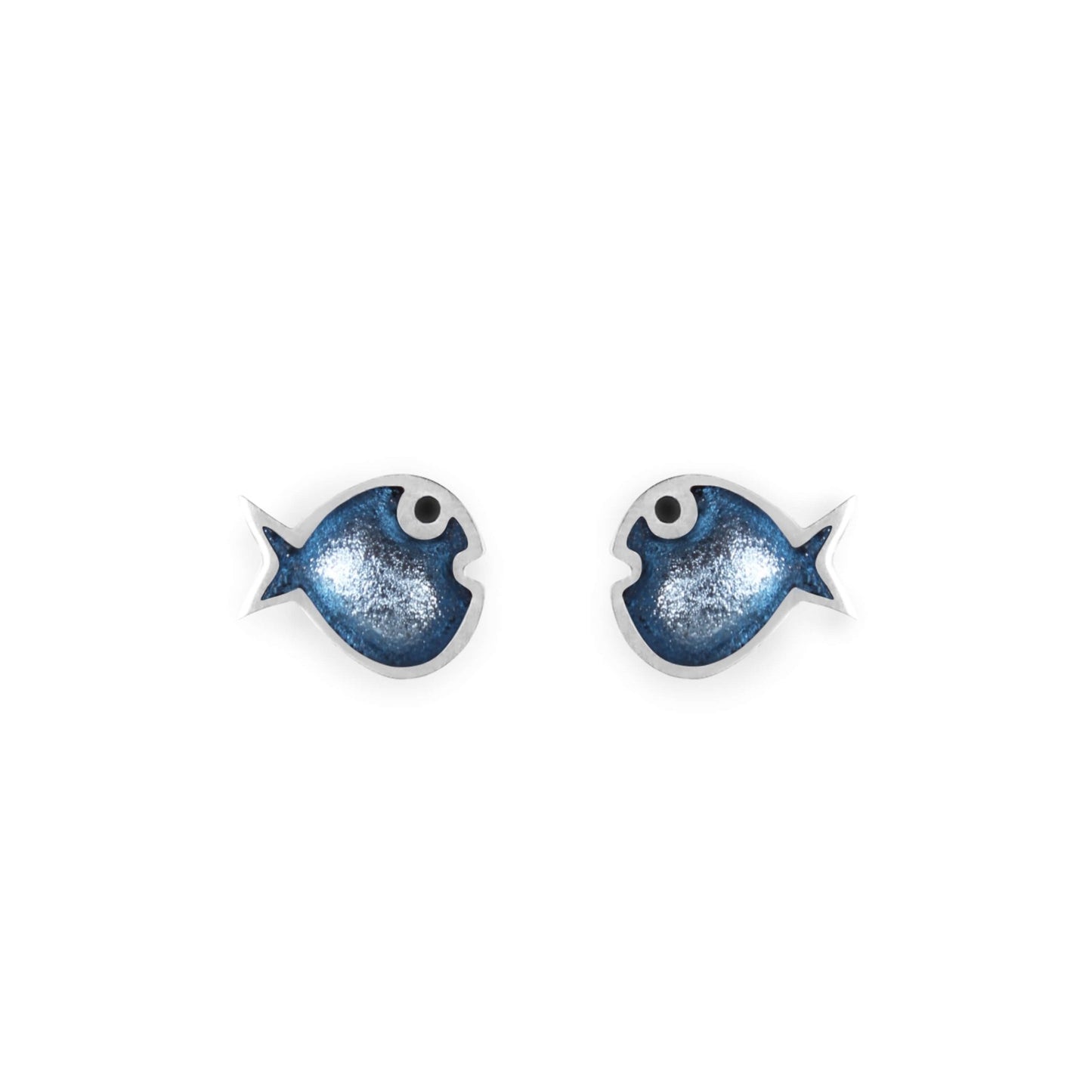 Blue Bubble Fish Shiny Stud Earrings | The Jewellery Stop