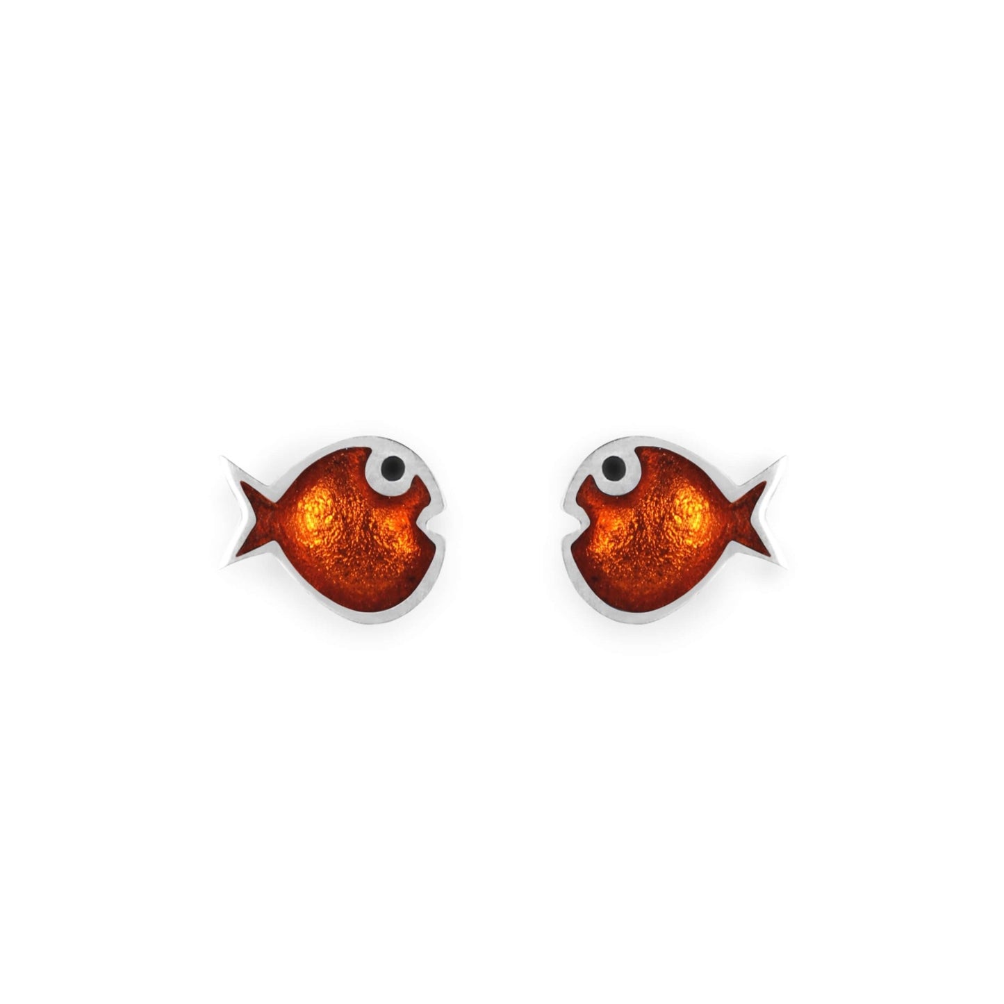 Orange Bubble Fish Shiny Stud Earrings | The Jewellery Stop