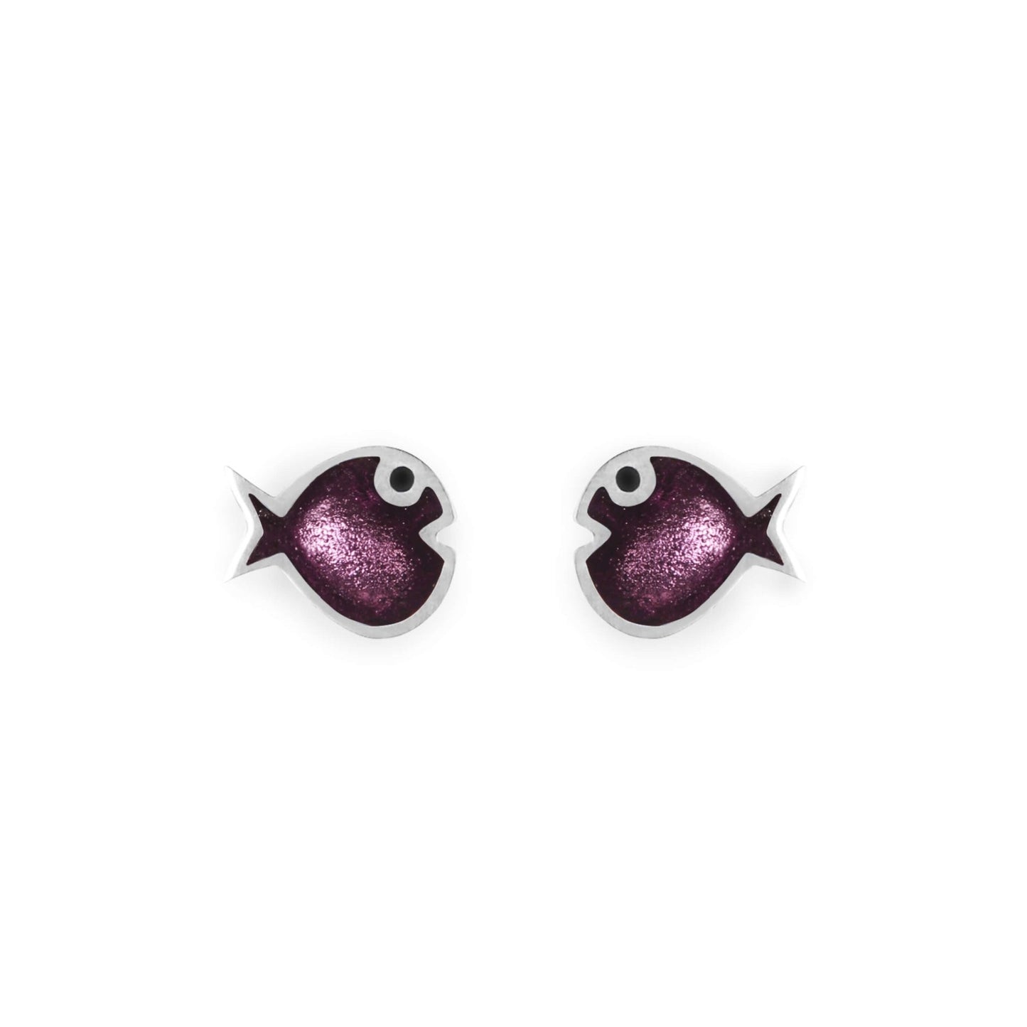 Purple Bubble Fish Shiny Stud Earrings | The Jewellery Stop