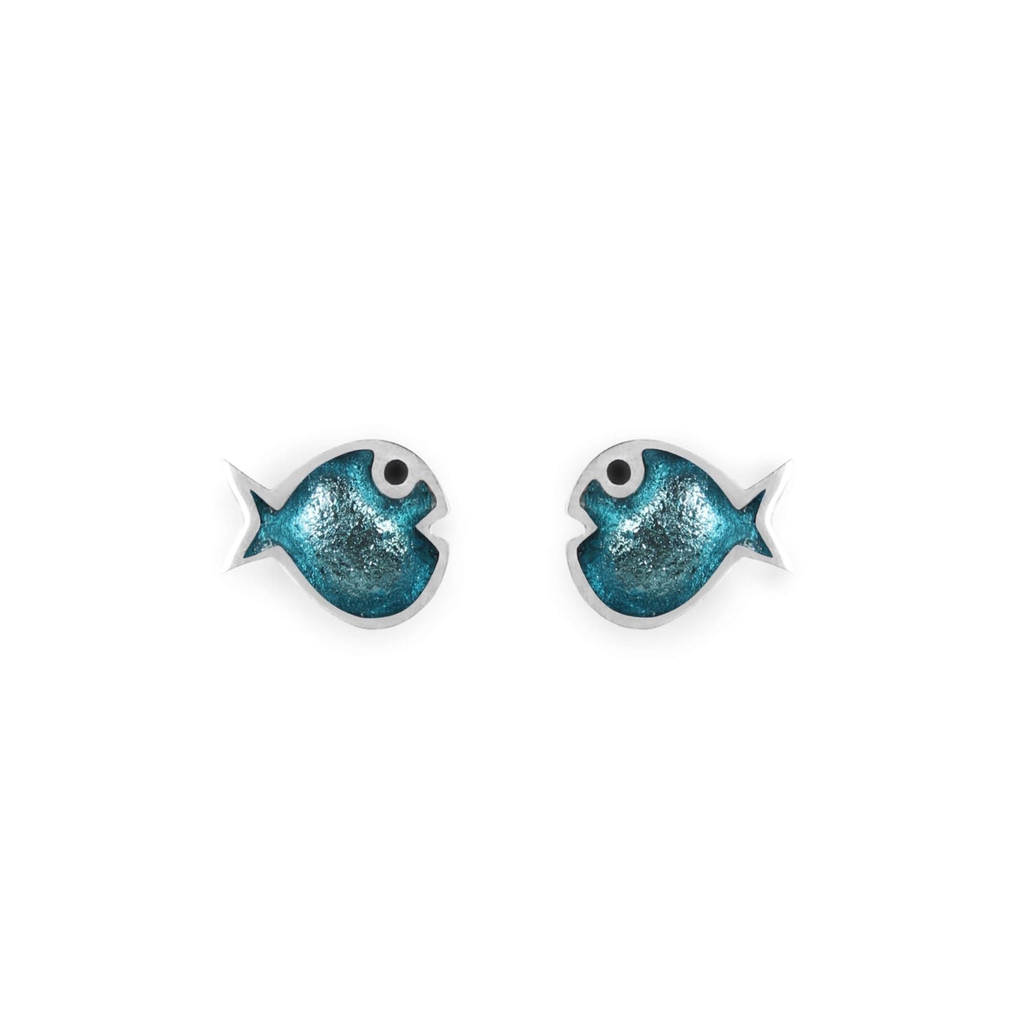 Turquoise Bubble Fish Shiny Stud Earrings | The Jewellery Stop
