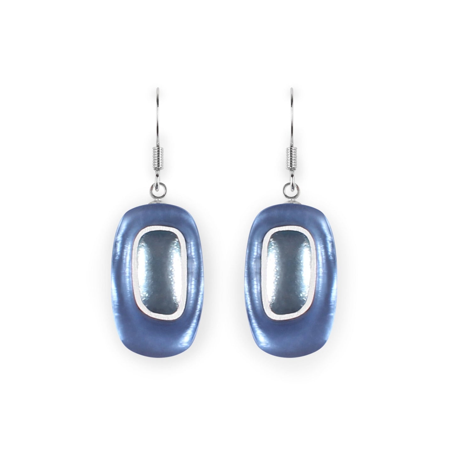 Lupin Retro Ovals Matte Small Fish Hook Earrings | The Jewellery Stop