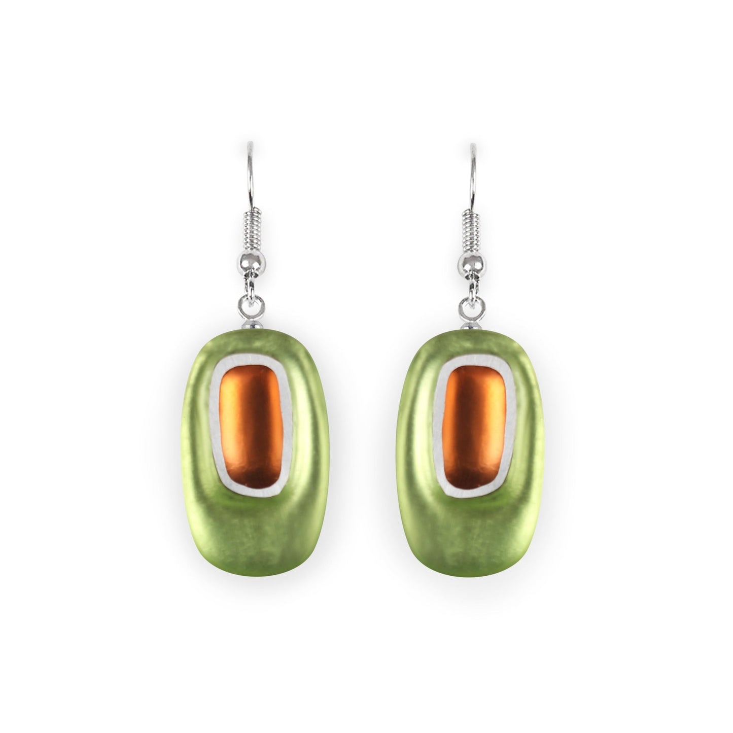 Sherbet Retro Ovals Matte Small Fish Hook Earrings | The Jewellery Stop