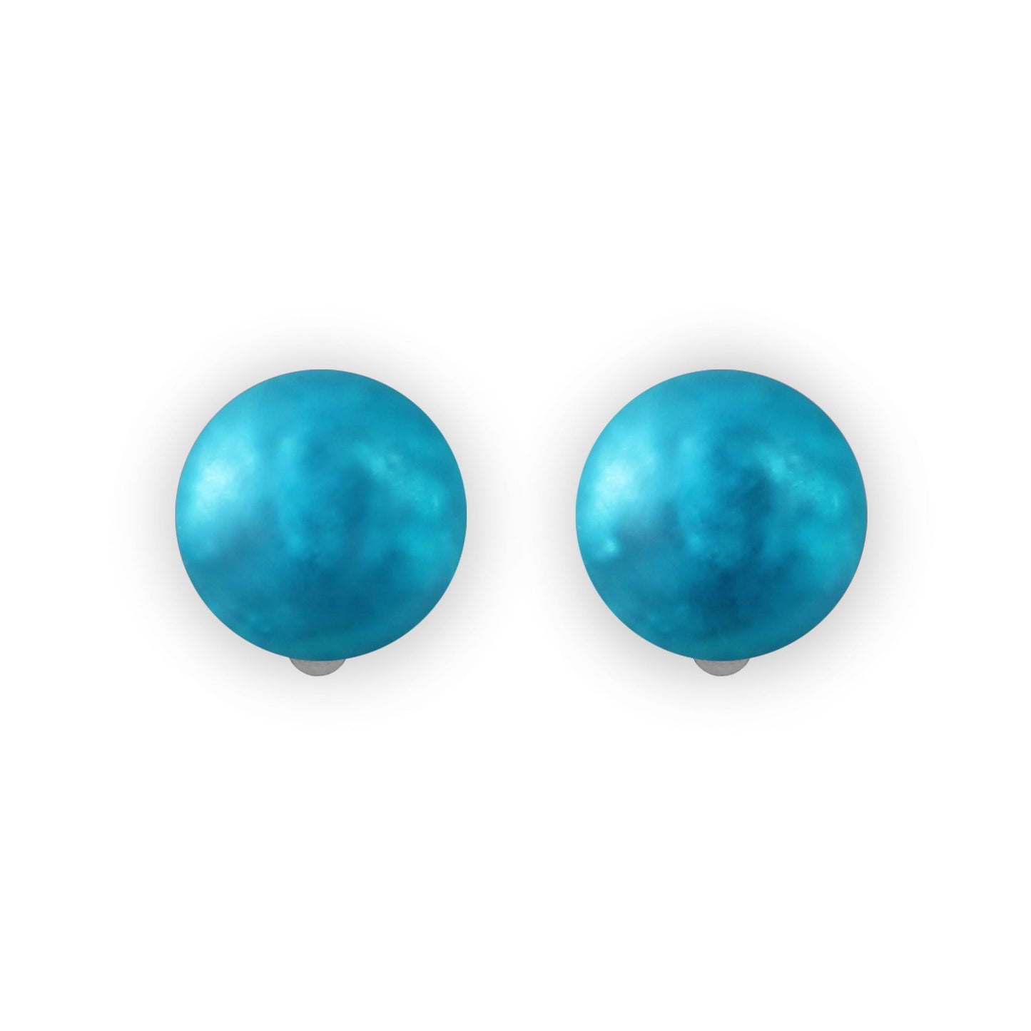 Turquoise Cabouchon Matte Large Clip Earrings | The Jewellery Stop