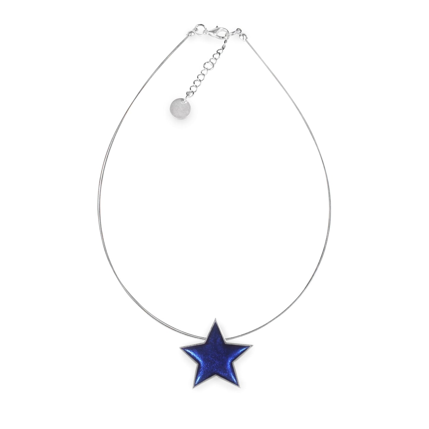 Everglade Pewter Star Shiny Single Pendant | The Jewellery Stop