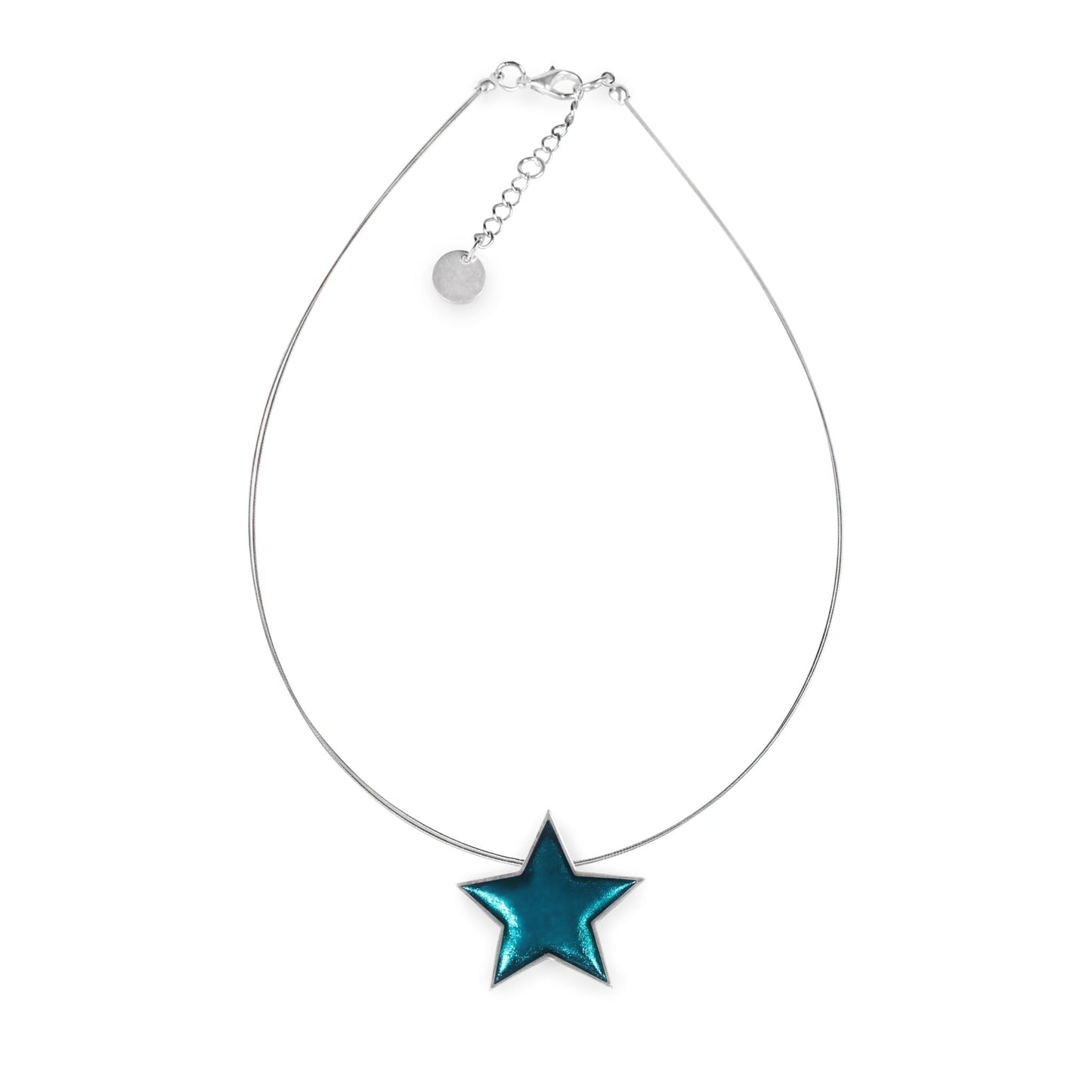 Teal Pewter Star Shiny Single Pendant | The Jewellery Stop