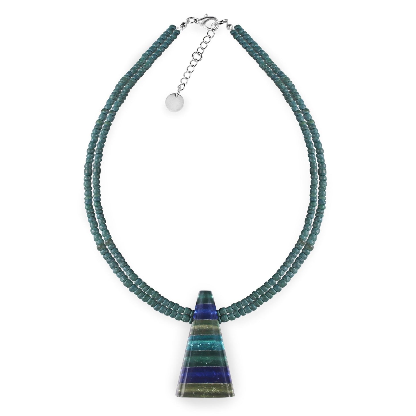 Everglade Triangle Stripes Shiny Pendant on Coco Beads | The Jewellery Stop