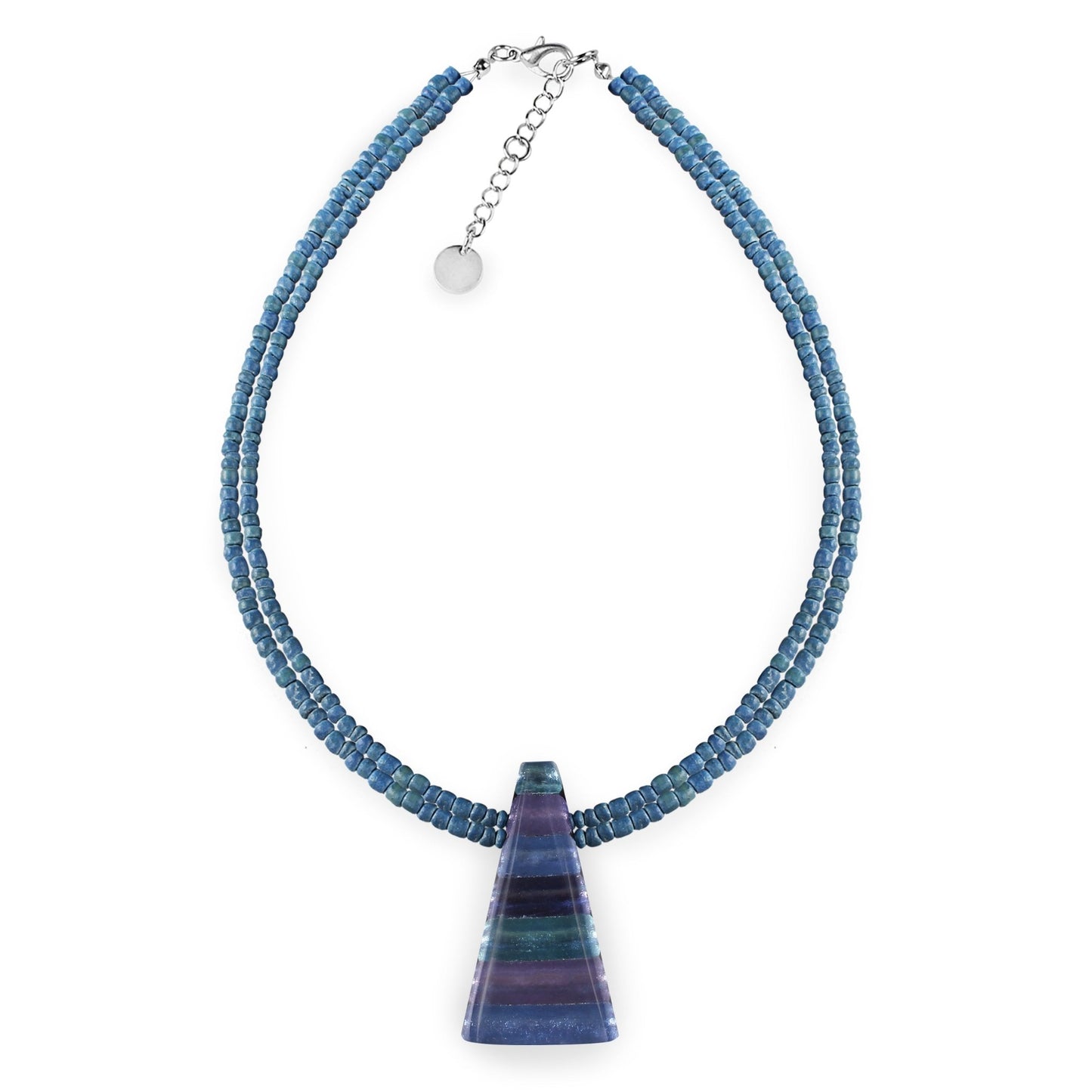 Lupin Triangle Stripes Shiny Pendant on Coco Beads | The Jewellery Stop