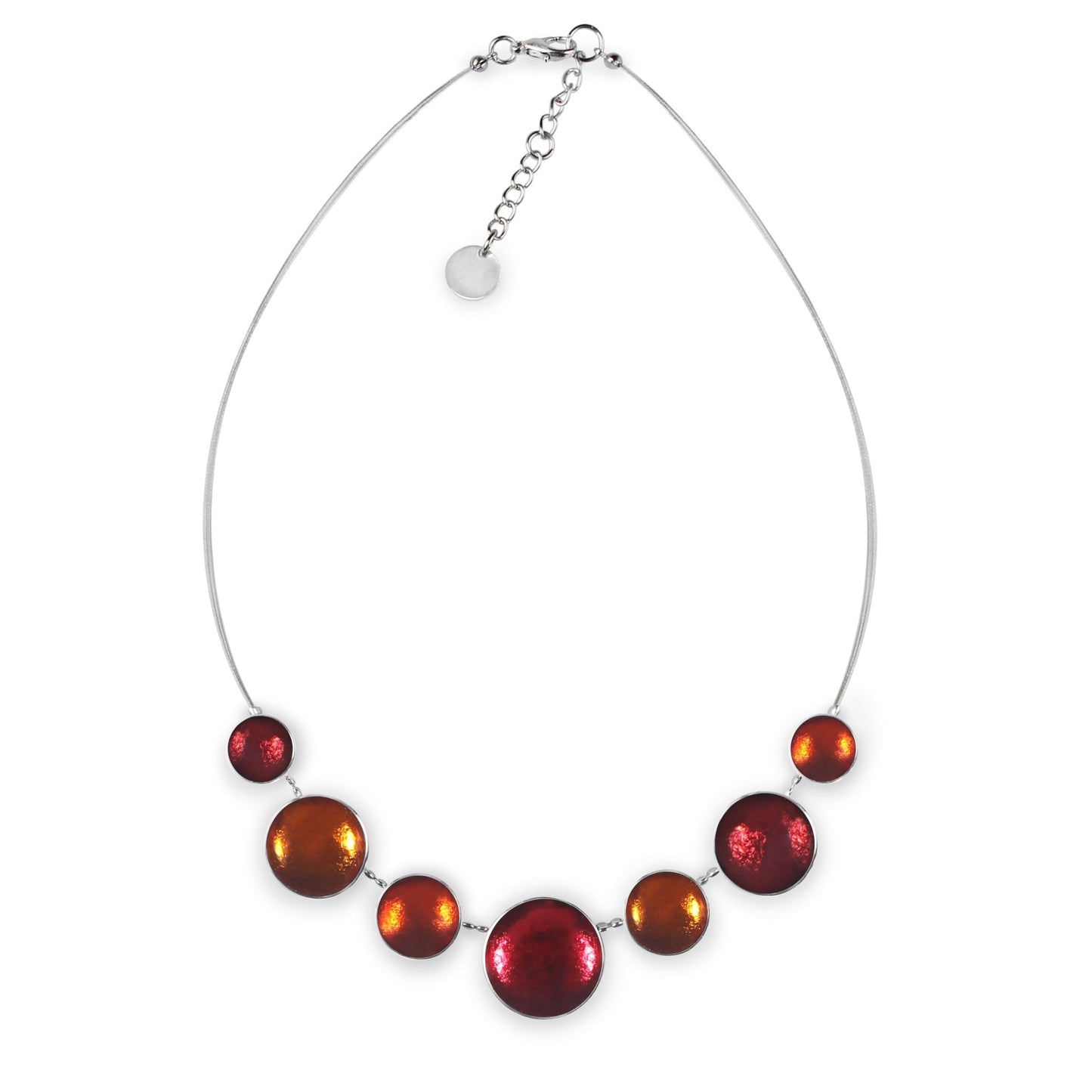 Sangria Aluminium Cabouchon Shiny Necklace | The Jewellery Stop