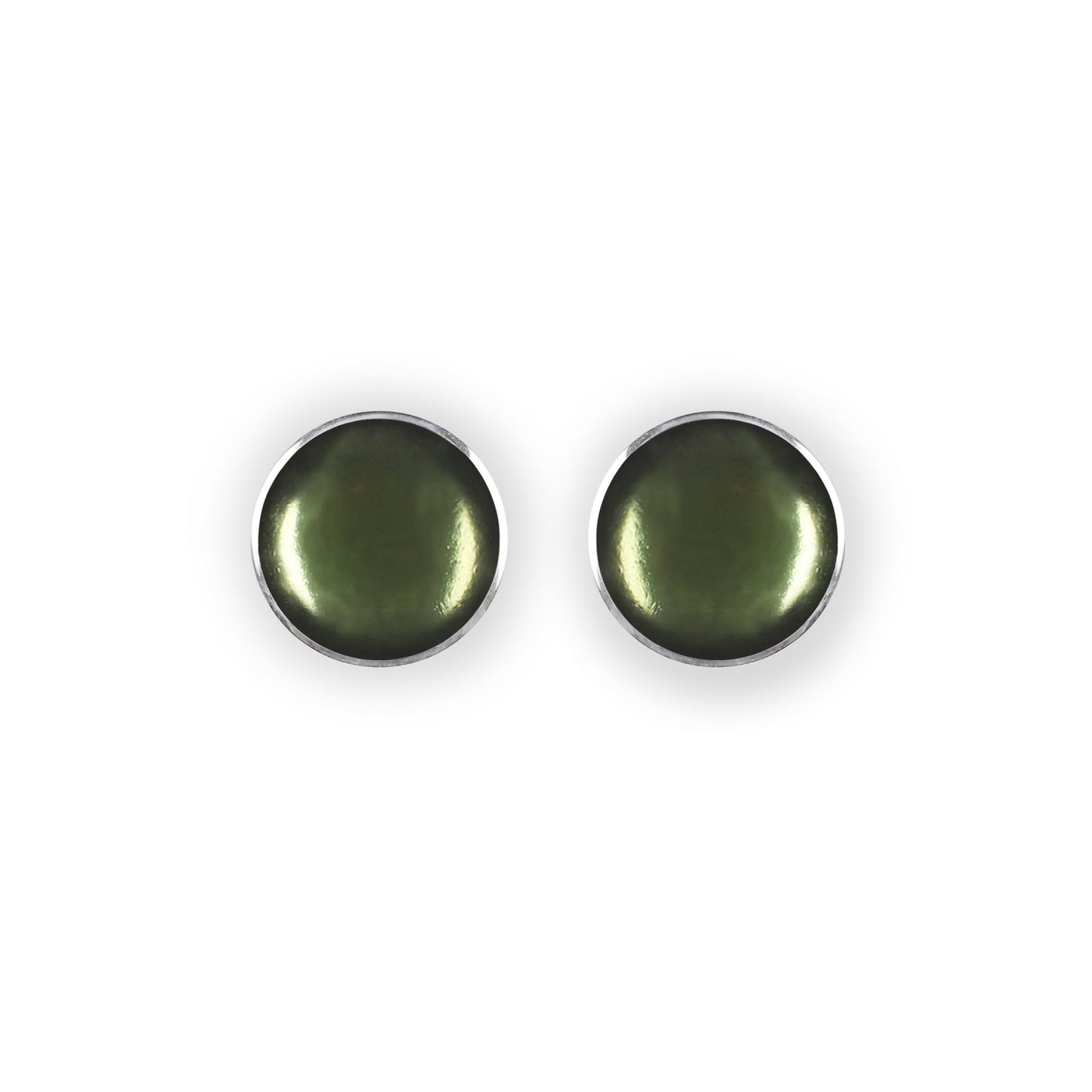 Everglade Aluminium Cabouchon Shiny Stud Earrings | The Jewellery Stop