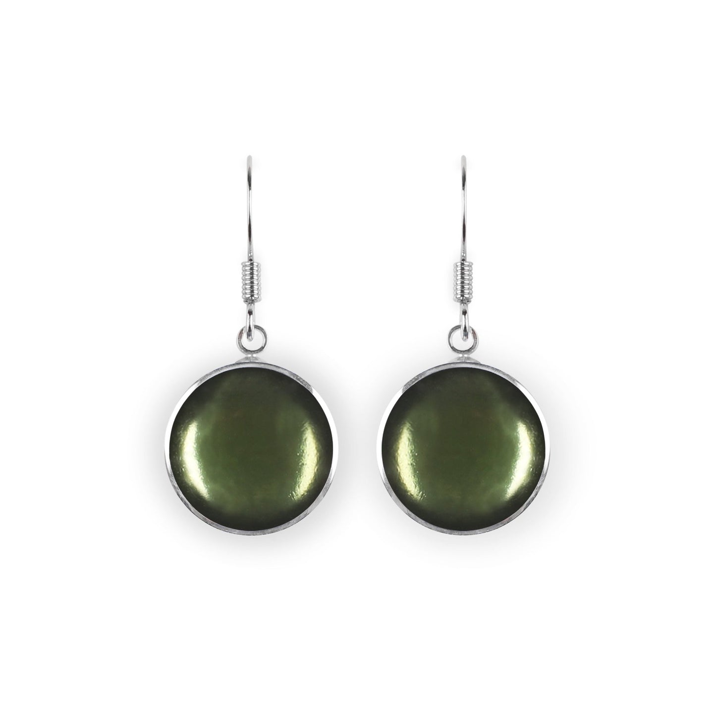 Everglade Aluminium Cabouchon Shiny Fish Hook Earrings | The Jewellery Stop