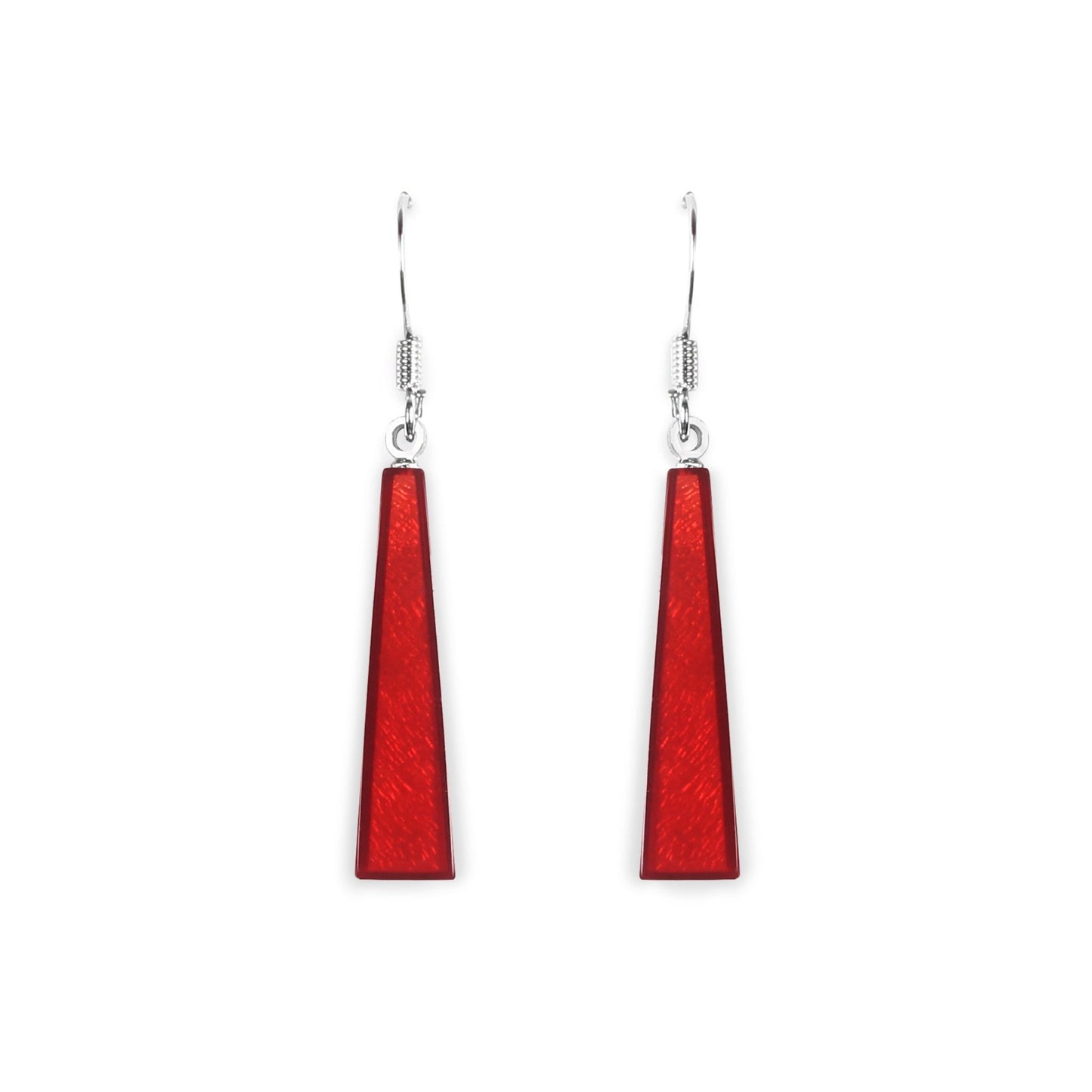 Red Deco Extravaganza Shiny Fish Hook Earrings | The Jewellery Stop