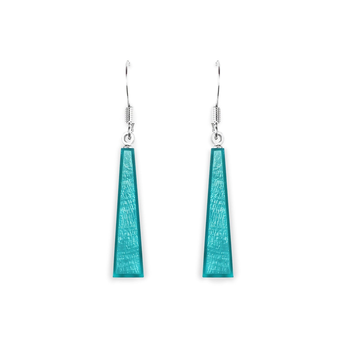 Teal Deco Extravaganza Shiny Fish Hook Earrings | The Jewellery Stop