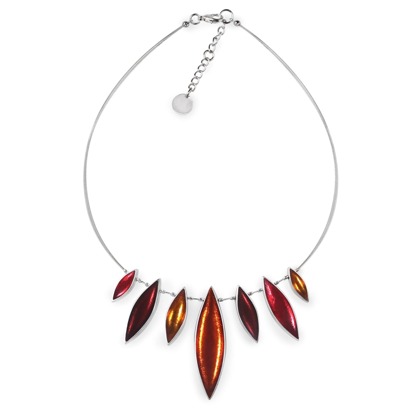 Sangria Elliptical Petals Shiny Necklace | The Jewellery Stop